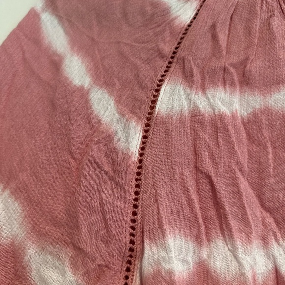 A.N.A. Women’s Lg  Pink & White Tie Dye Long Sleeve Flowy Relaxed Peasant Blouse - Picture 11 of 11